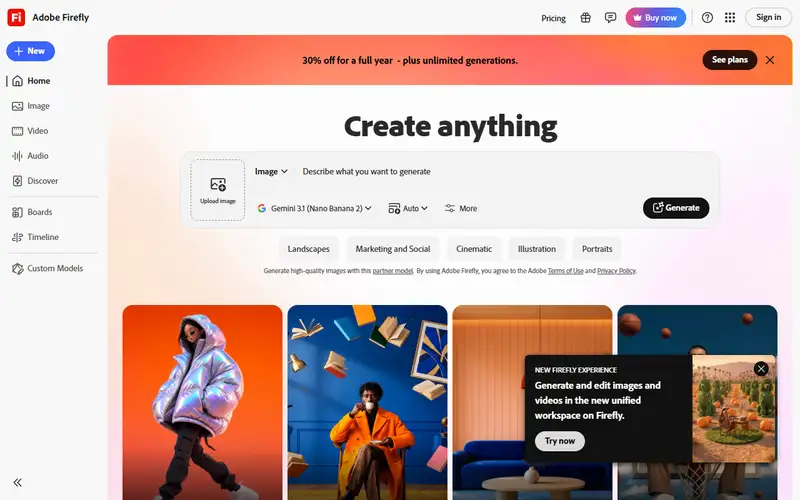 Preview of Adobe Firefly