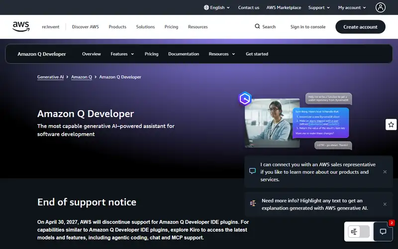 Amazon Q Developer のプレビュー