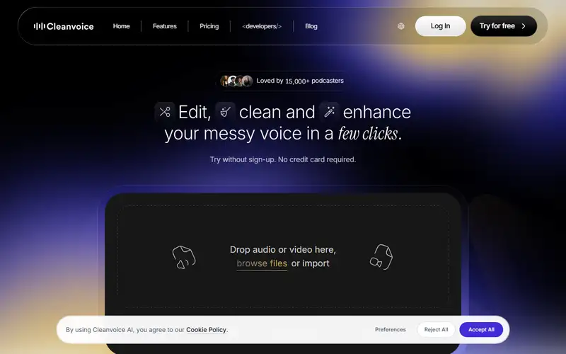 Cleanvoice AI 미리보기