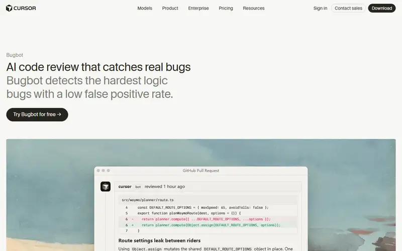 Preview of Cursor Bugbot