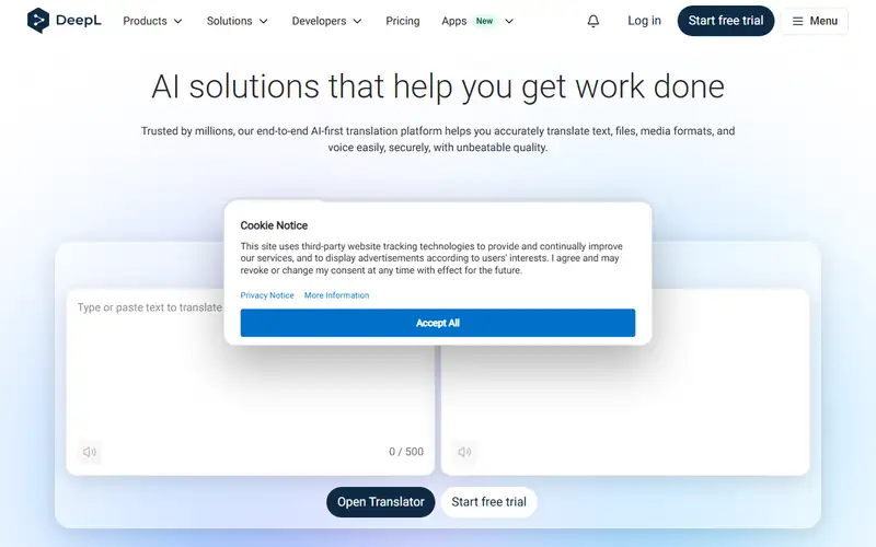 Preview of DeepL