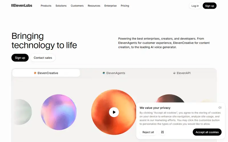 Preview of ElevenLabs
