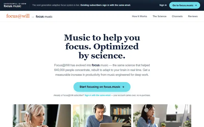 Preview of Focus@Will / focus.music