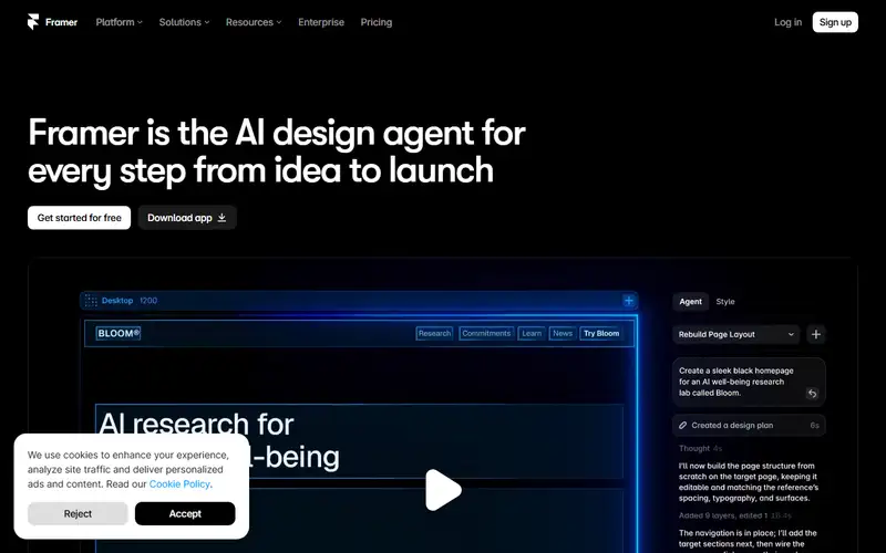 Framer AI 미리보기