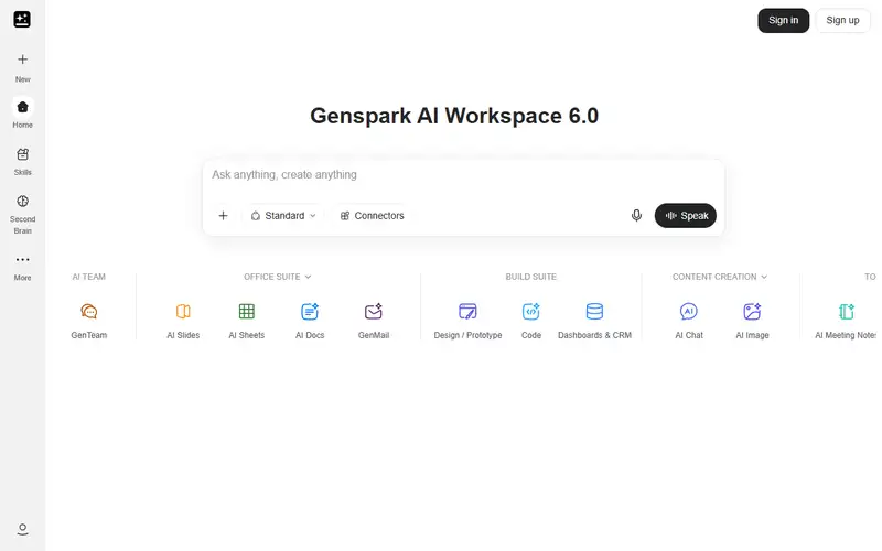 Genspark のプレビュー