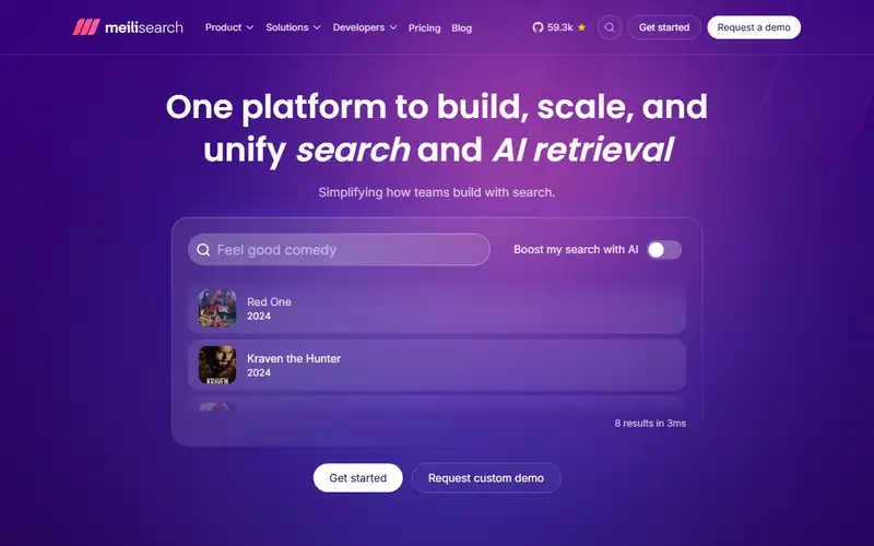 Preview of Meilisearch