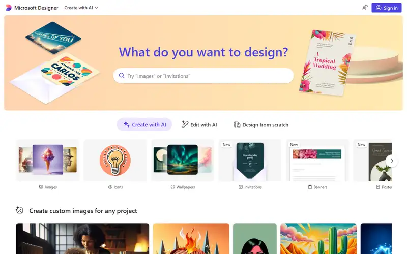 Preview of Microsoft Designer