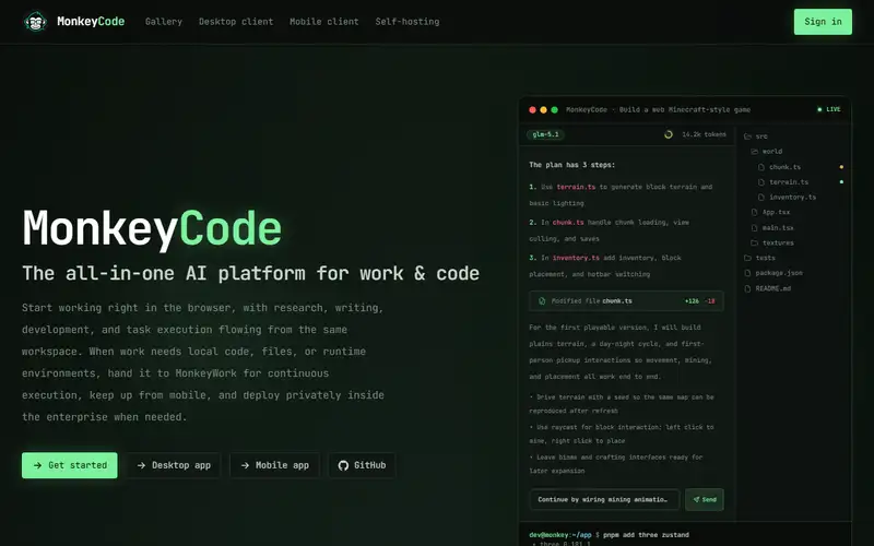 Preview of MonkeyCode