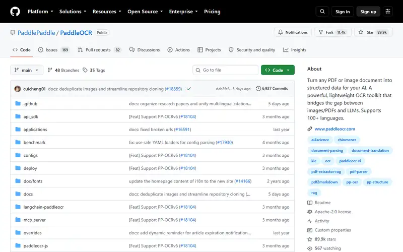 Preview of PaddleOCR