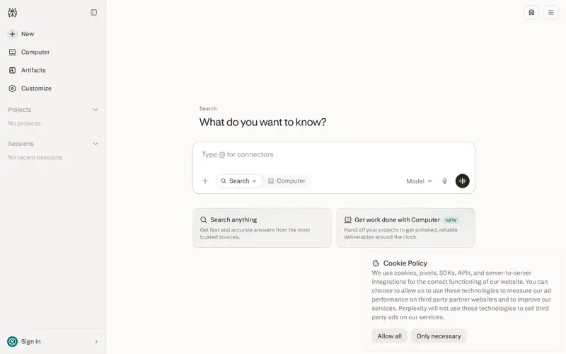 Preview of Perplexity Computer