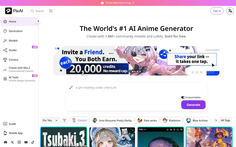 Preview of PixAI