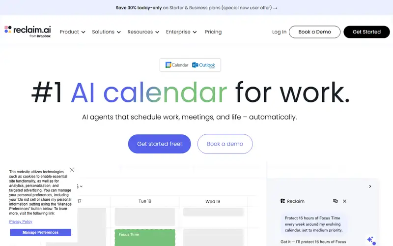 Reclaim.ai のプレビュー
