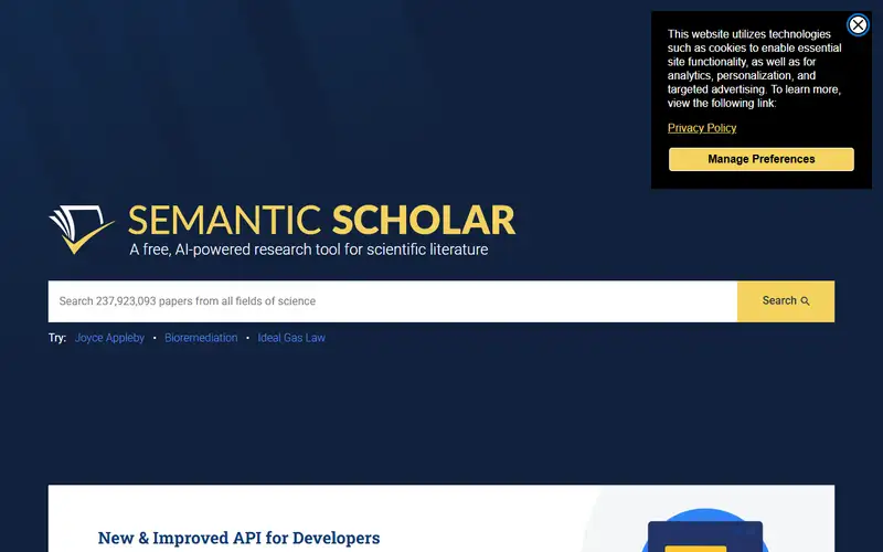 Semantic Scholar のプレビュー