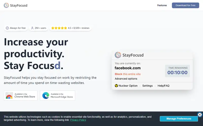 Preview of StayFocusd