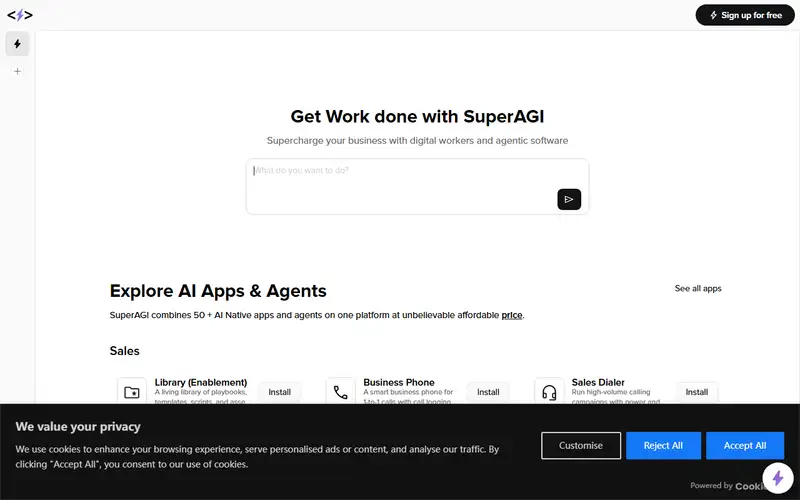 Preview of SuperAGI
