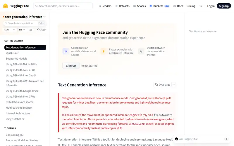 Preview of Text Generation Inference
