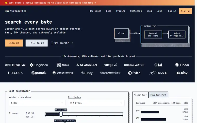 Preview of turbopuffer