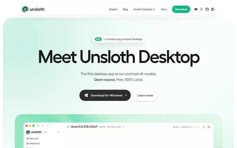 Preview of Unsloth