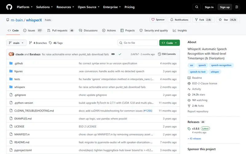 Preview of WhisperX